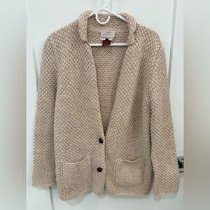 Vintage 1980s Hong Kong 100% Wool Susan Bristol Cardigan Size Small